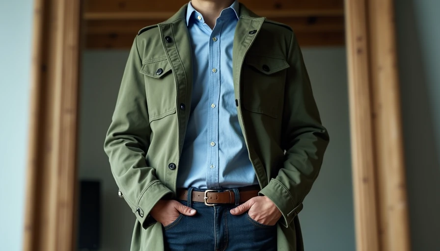 Olive overshirt layered in everyday office outfit