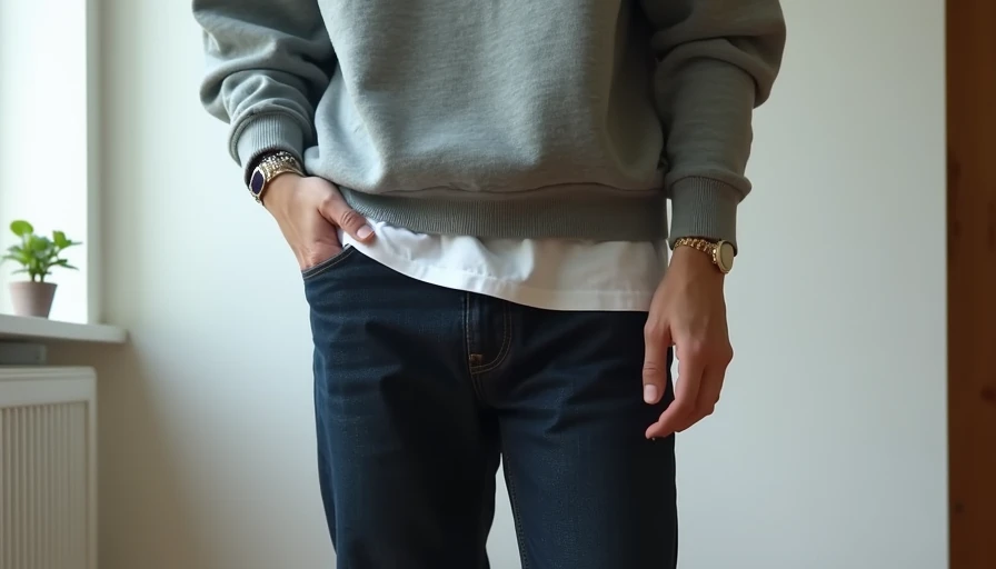 Relaxed casual friday outfit with sweatshirt and dark jeans