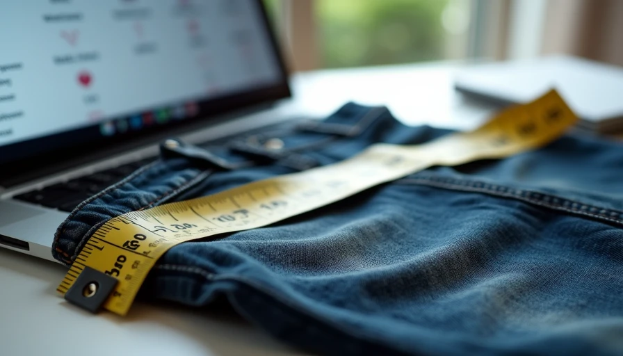 Measuring clothes and checking size guides for online shopping